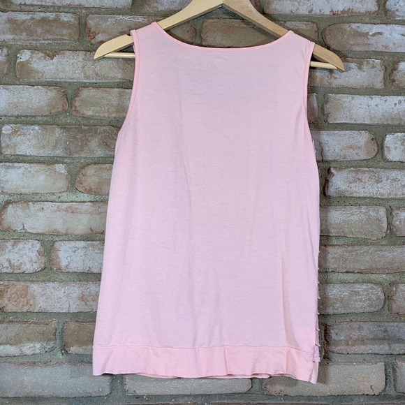Loft Petites - Ruffled Tank Blouse - Size SP - Pink - Picture 6 of 7
